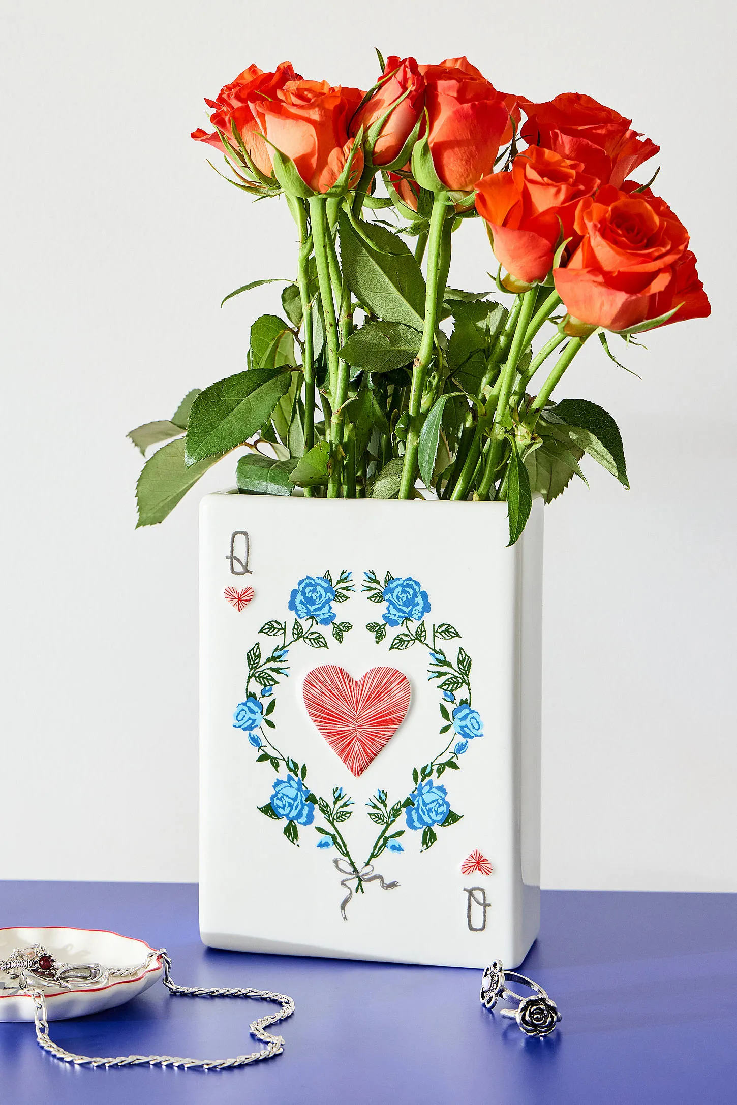 Card Suit Vase - White