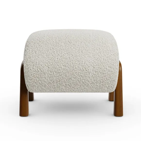 Curved Wooden Footstool, Borg 6