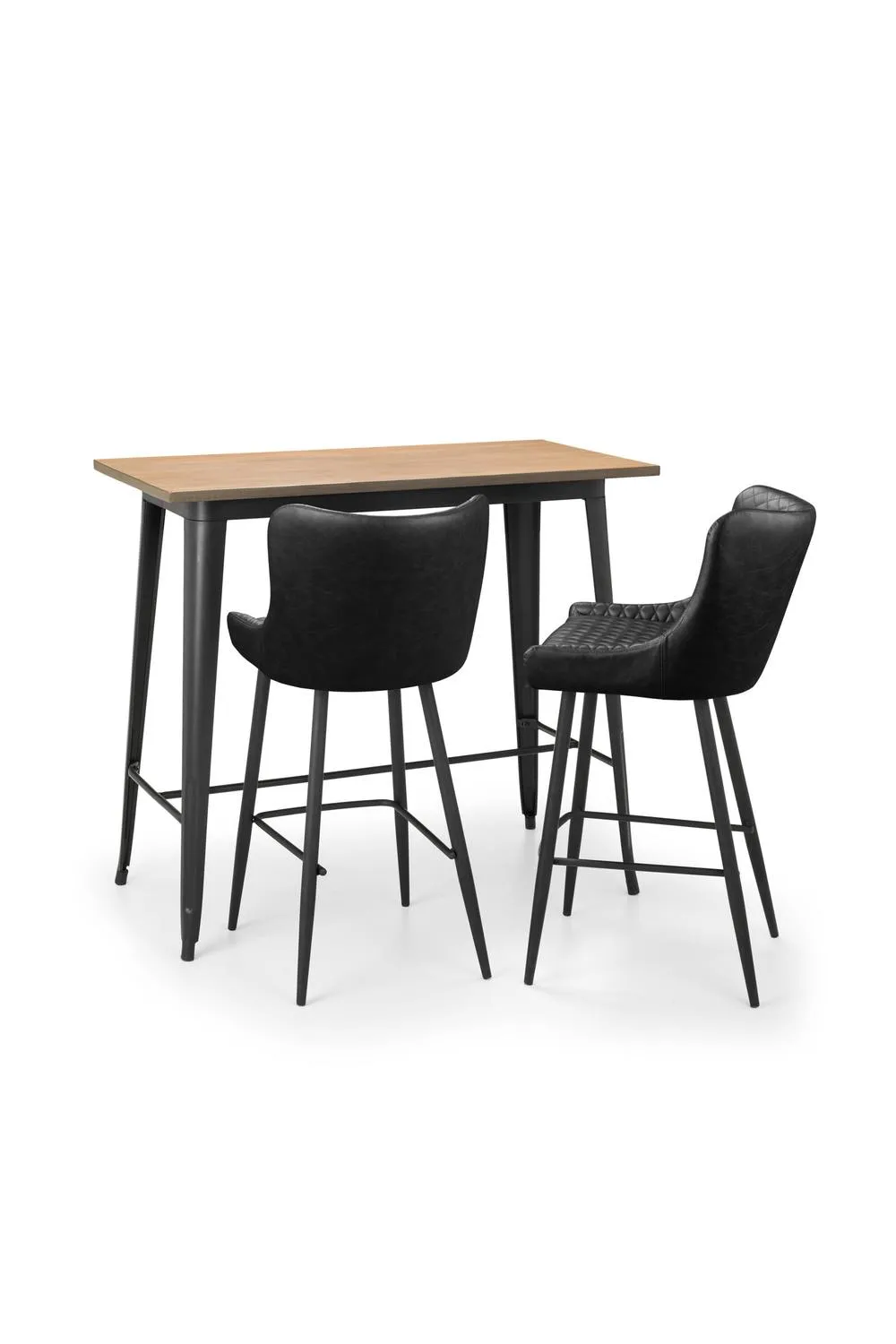 Julian Bowen Luxe Diamond Quilted Upholstered Bar Stool (Set of 2) in Black 6