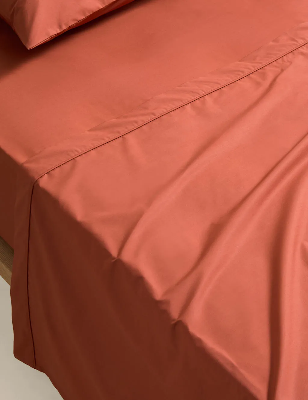 M&S Egyptian Cotton 230 Thread Count Crisp Flat Sheet Terracotta