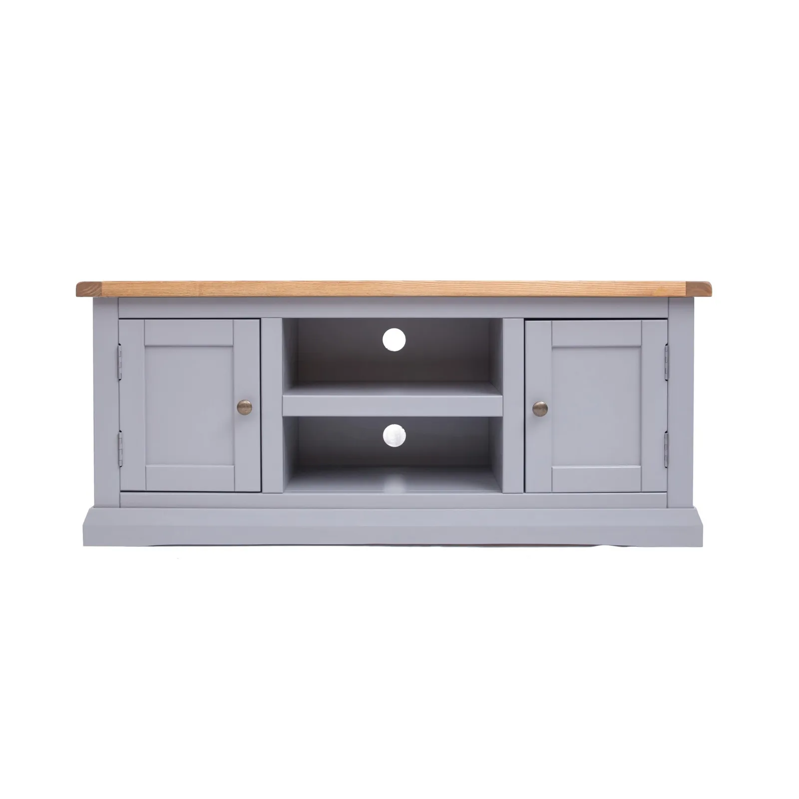Cabinet Bits Rocca Grey 2 Door TV Cabinet Brass Knob 2