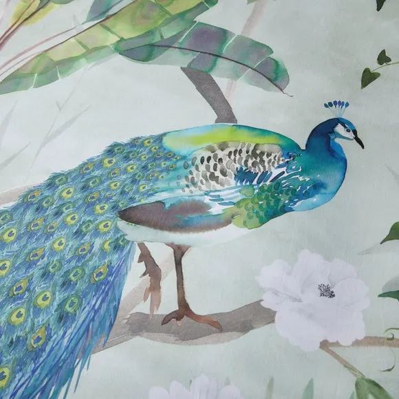 Peacock Jungle Green 100% Cotton Duvet Cover & Pillowcase Set 4