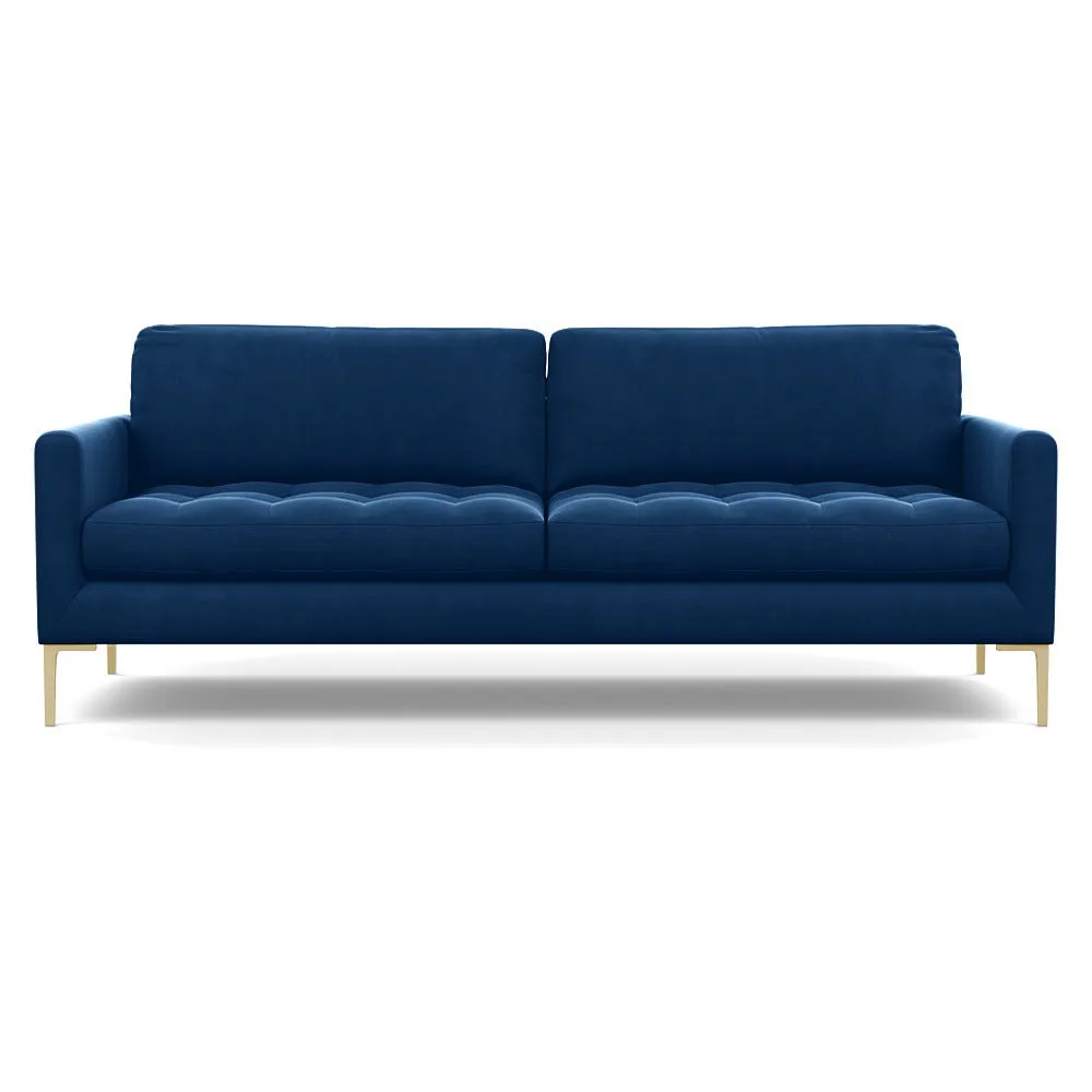 Heal's Eton 4 Seater Sofa Velvet Petrol Brass Feet 1