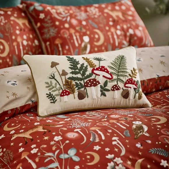 Catherine Lansfield Woodland Embroidered Rectangular Cushion 4