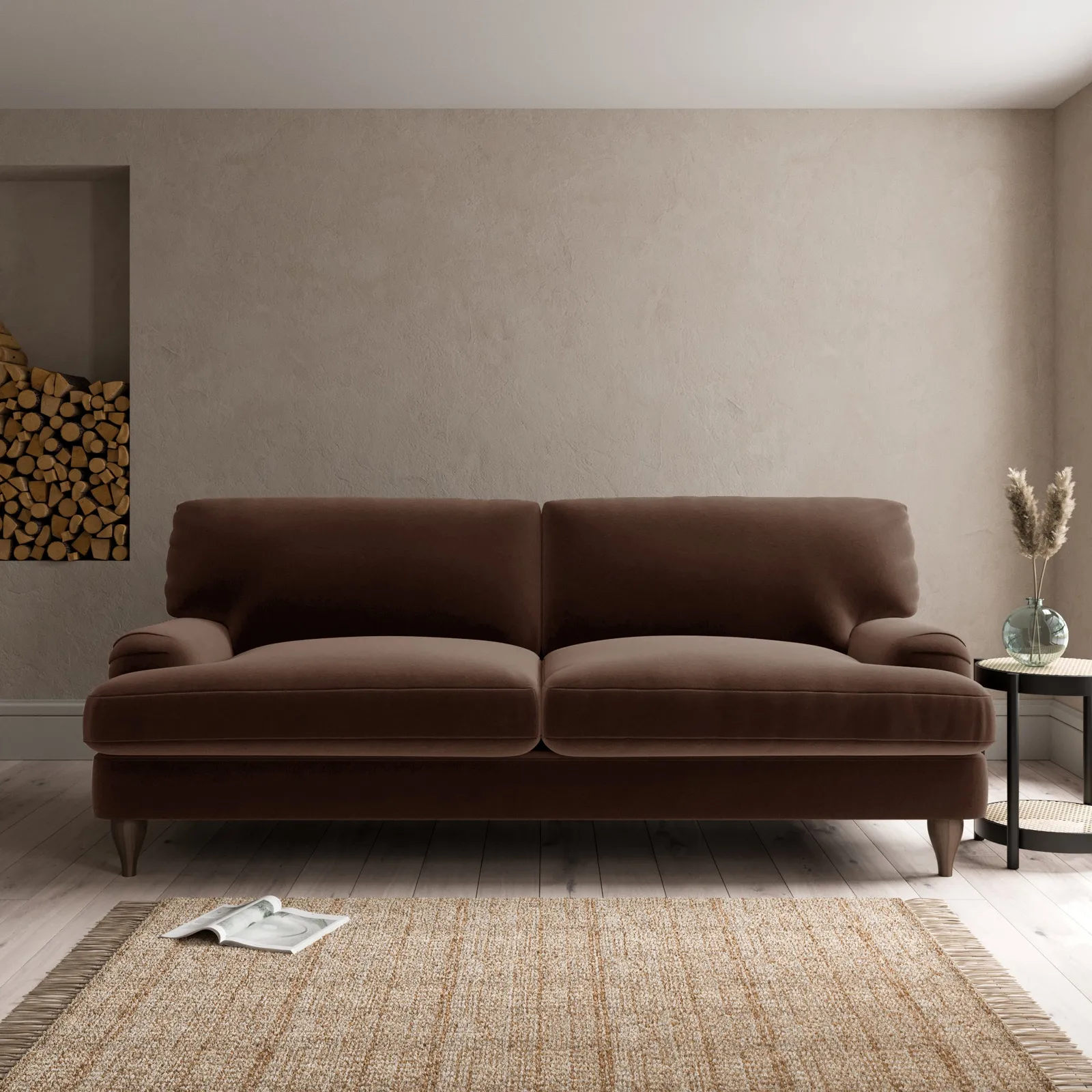 Darwin Luxury Velvet 4 Seater Sofa Luxury Velvet Pinecone
