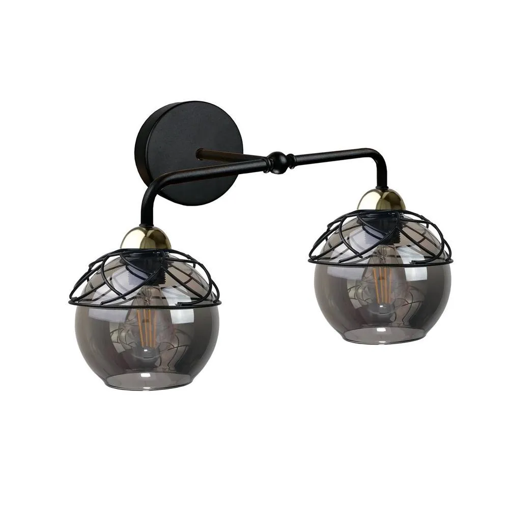 Netlighting Mera Dome Wall Lamp Black 23cm 2x E27