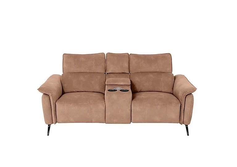 Jude Fabric 2 Seater Power Recliner Sofa with Smart Console and Power Headrests - Dexter Sand - Sofas and Armchairs