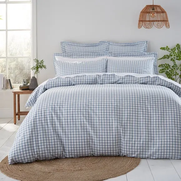 Portloe Woven Gingham 100% Cotton Duvet Cover & Pillowcase Set 1