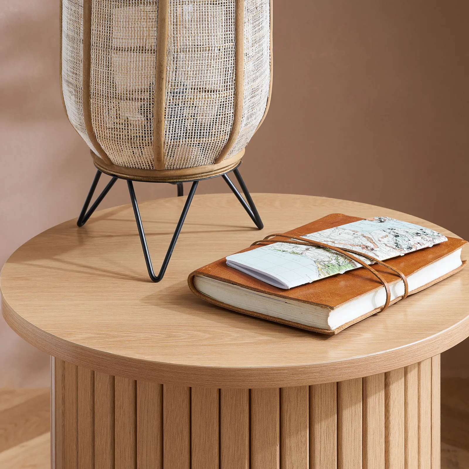 Birlea Fluted Side Table Axel in Brown 3