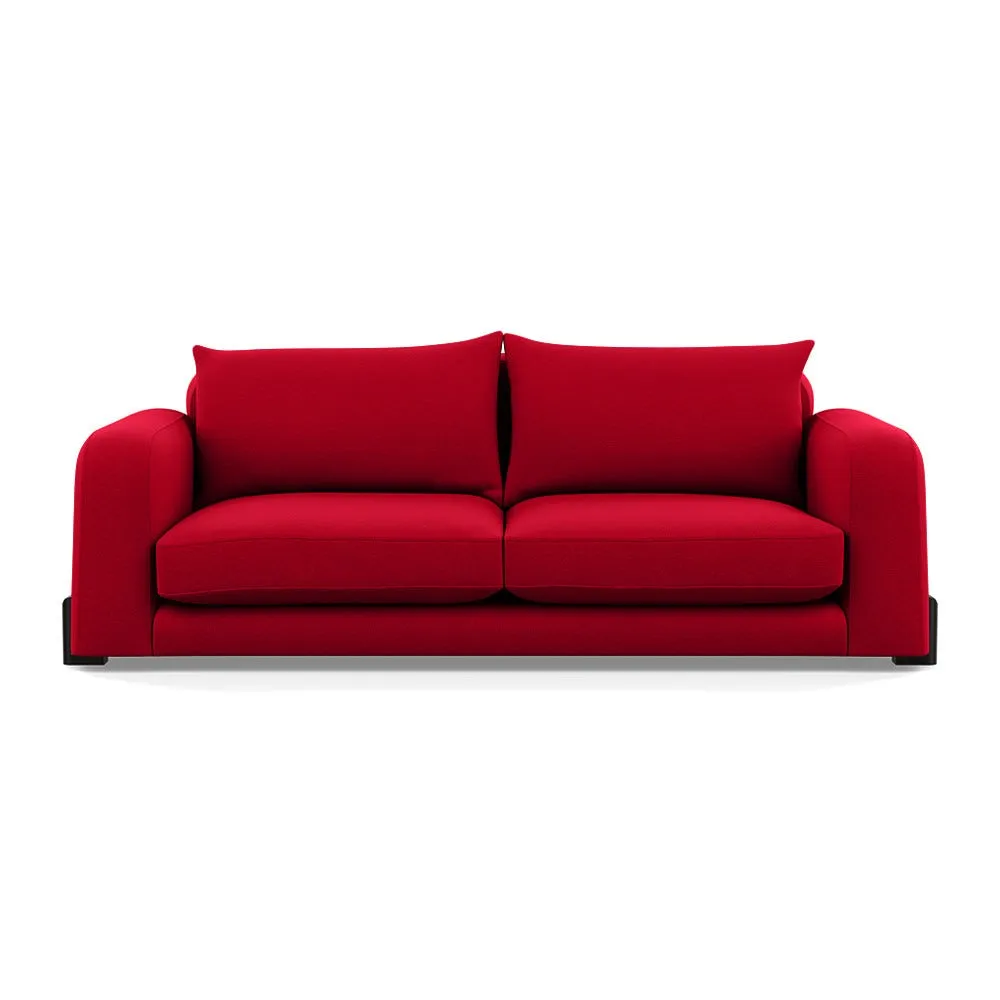 Heal's Nuvola 4 Seater Sofa Melton Wool Red Oxide Black Beech Feet 1
