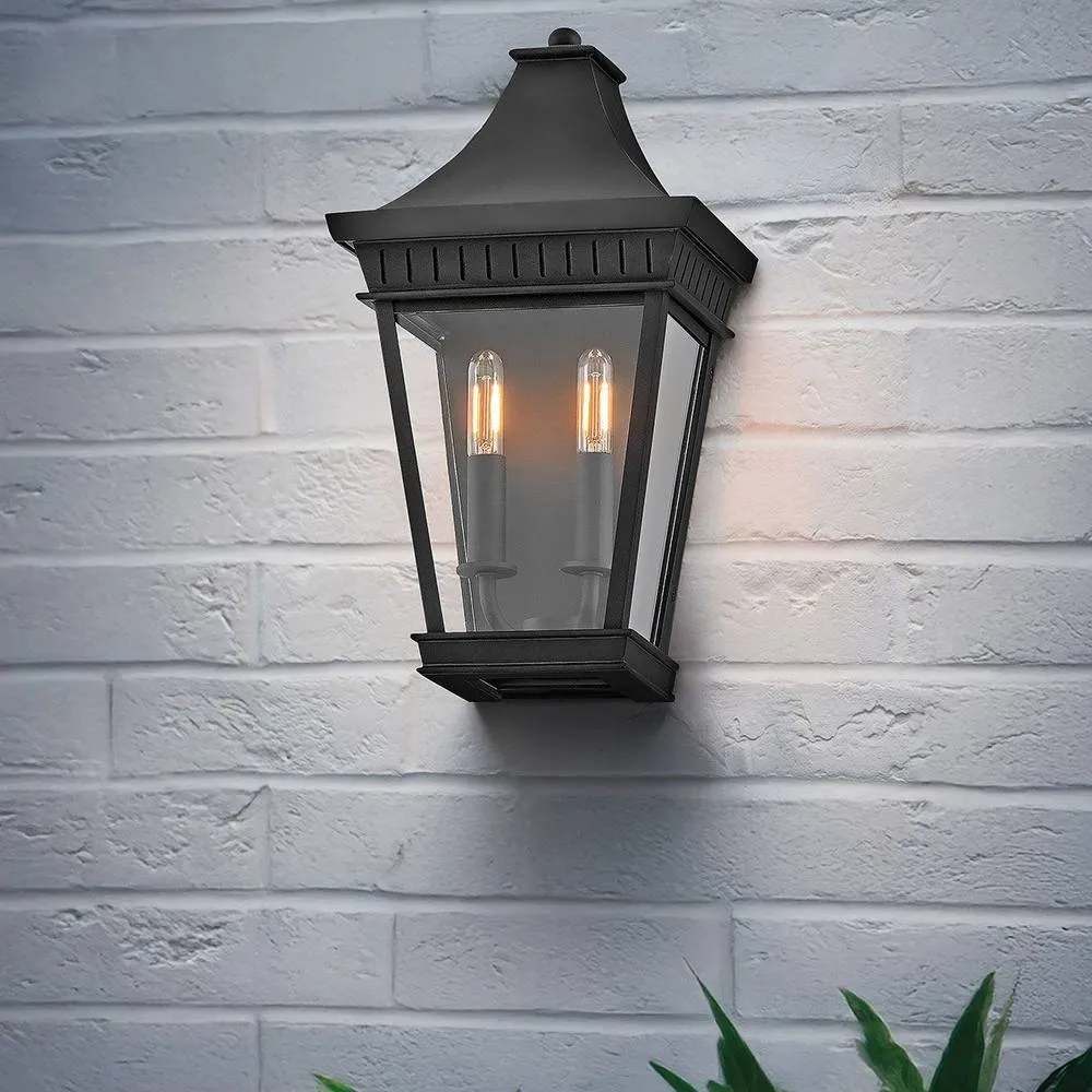 Netlighting Hinkley Chapel Hill Outdoor Wall Lantern Museum Black IP44 2x E14 3