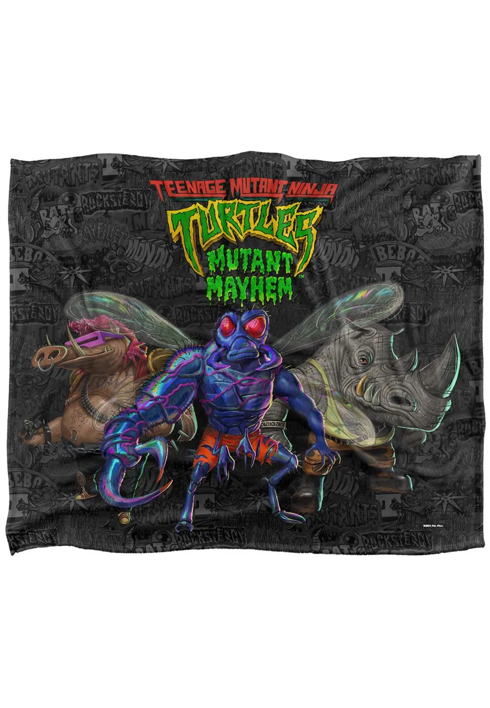 Teenage Mutant Ninja Turtles : Mutant Mayhem Mutant Baddies & Patches Silky Touch Super Soft Throw Blanket 152 X 127 cm in White