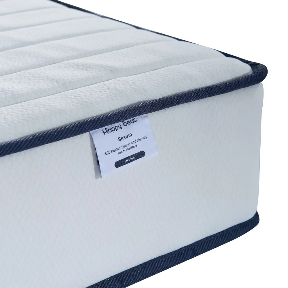 SleepSoul Sirona - Super King Size - 800 Pocket Spring Memory Foam Mattress - Foam/Fabric - Vacuum Packed - 6ft