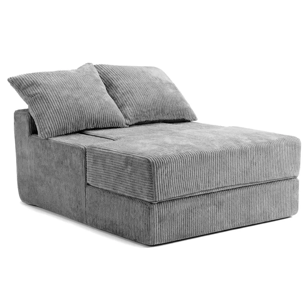 Costway Folding Sofa Bed Convertible Sleeper Chair with Dual Pillows in Grey