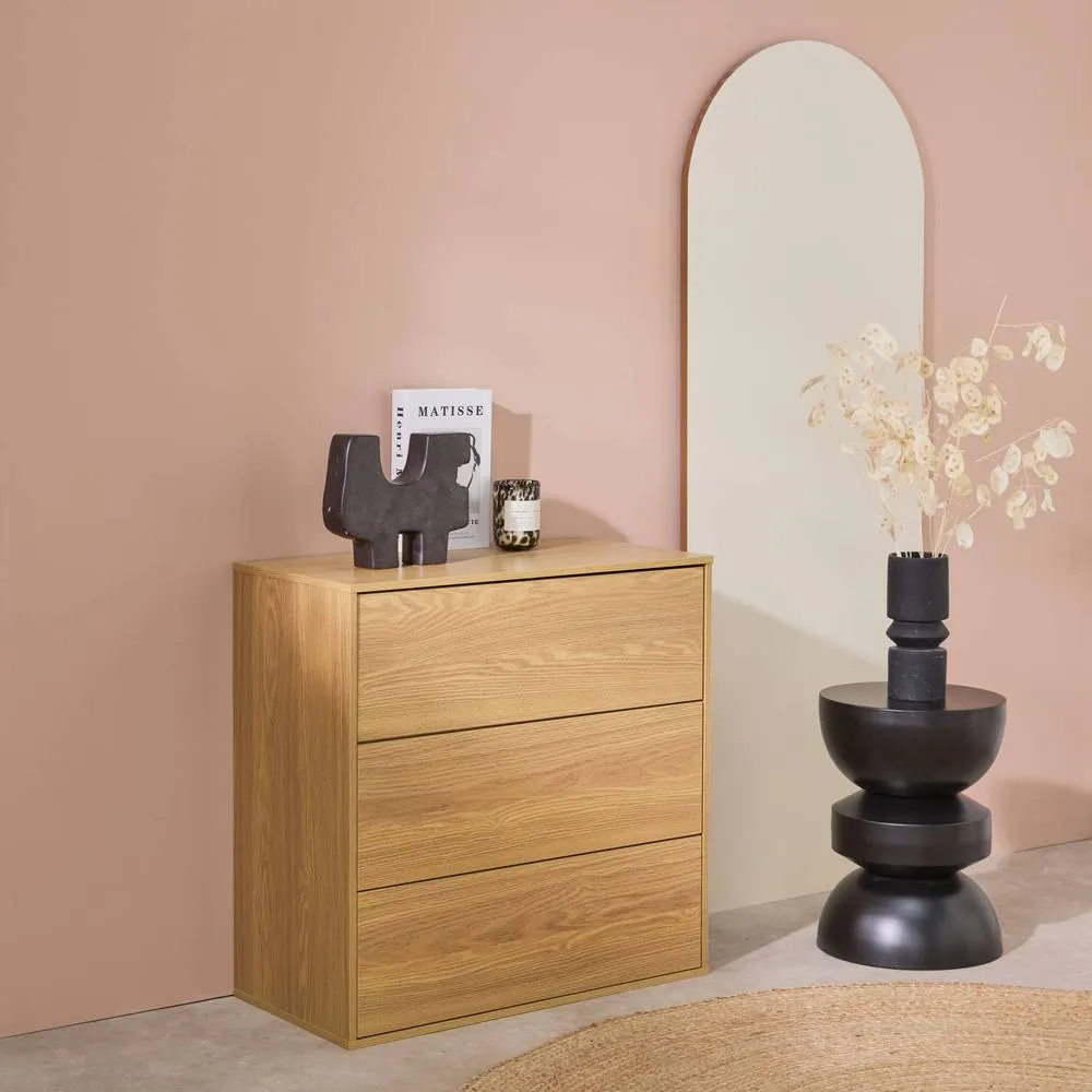 sweeek Wooden storage unit, 3 drawers in Brown 4