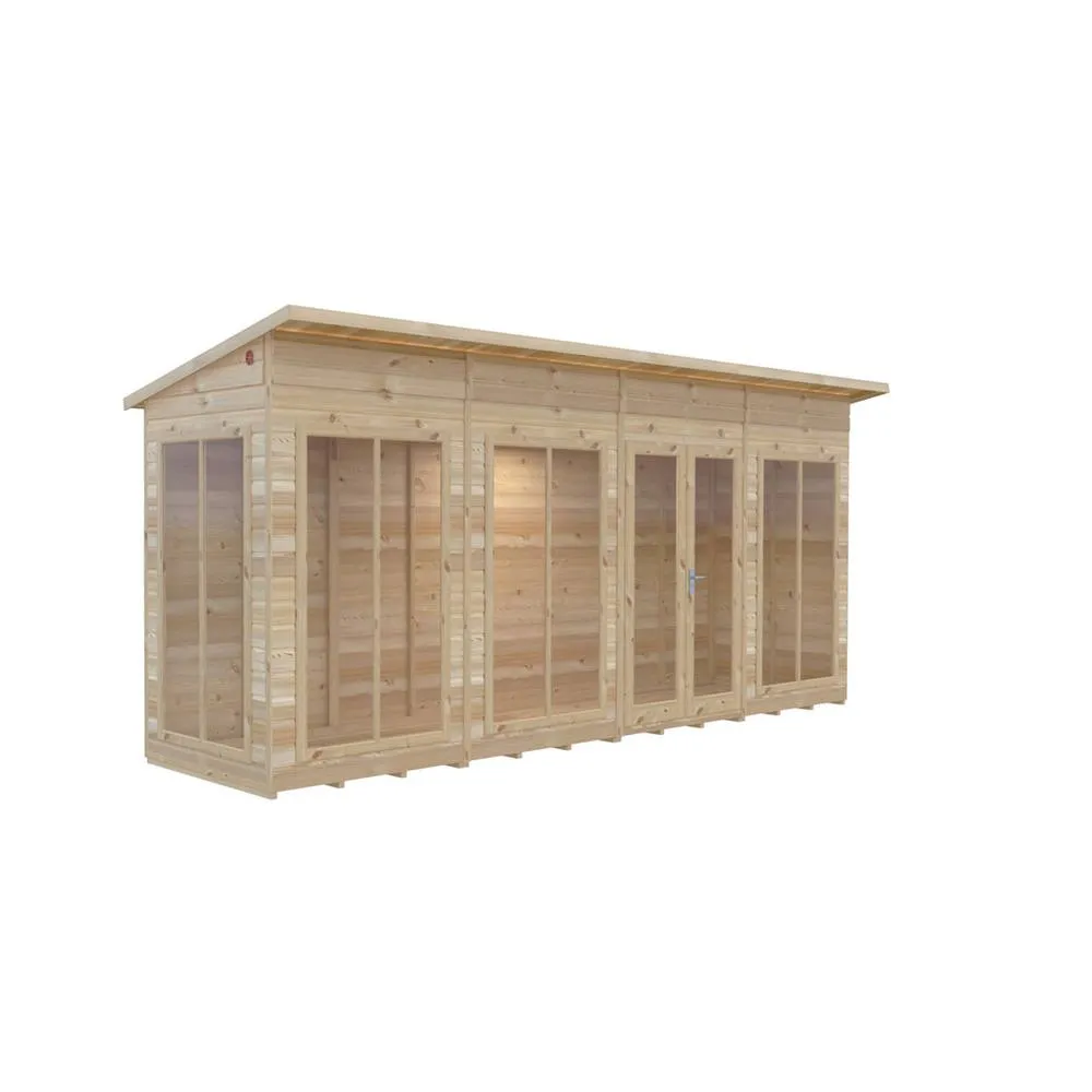 Shires Lela 16x4 Summerhouse - L125.8 x W476 x H229.9 cm in Light Brown 3