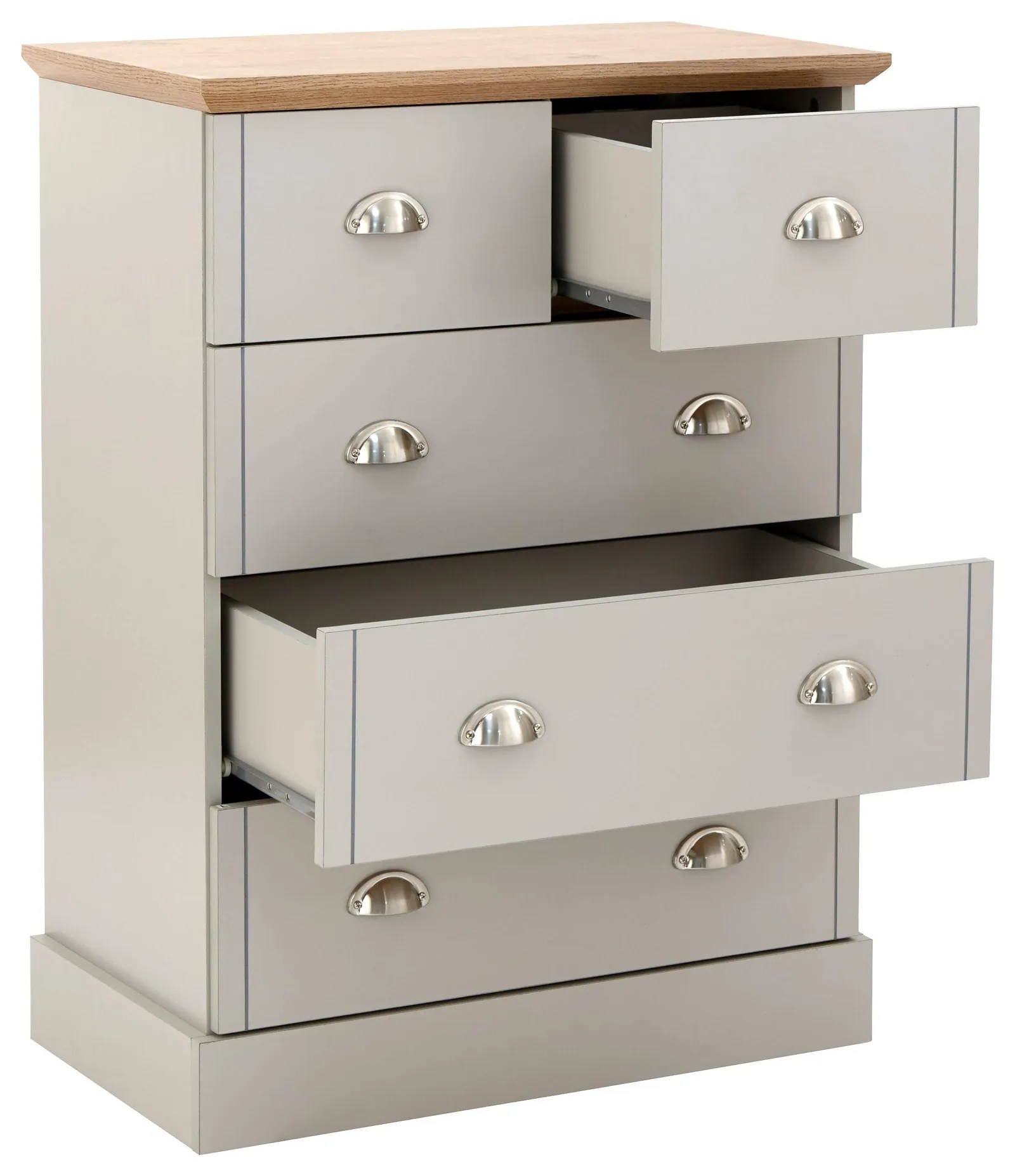 GFW Kendal 2 + 3 Drawer Chest in Grey 3