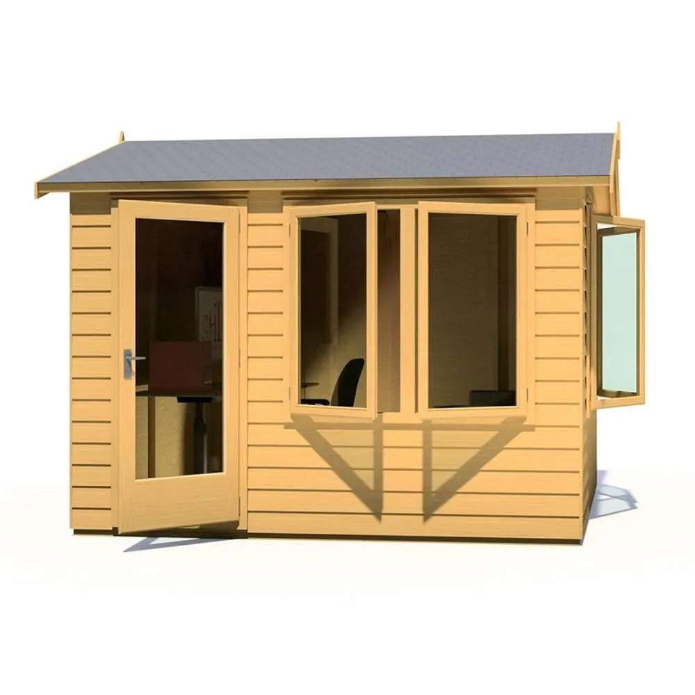 Shires Melrose 10x8 ft Single Door Garden Office - L260.4xW332.8xH250.5 cm in Light Brown 4
