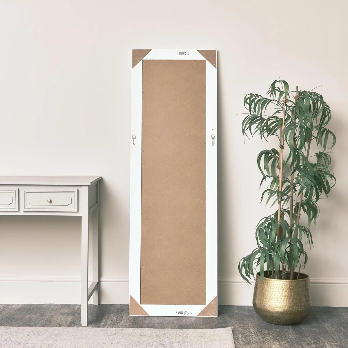 Melody Maison Tall White Full Length Mirror 52cm X 160cm in Off-White 4
