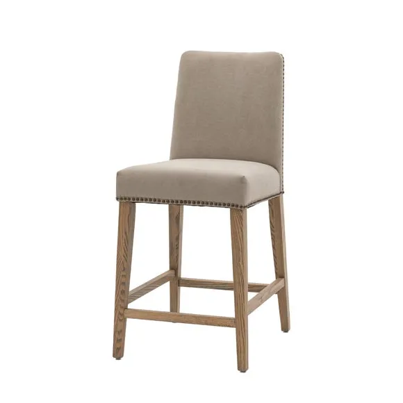 Rhewl Set of 2 Bar Stools, Linen 2