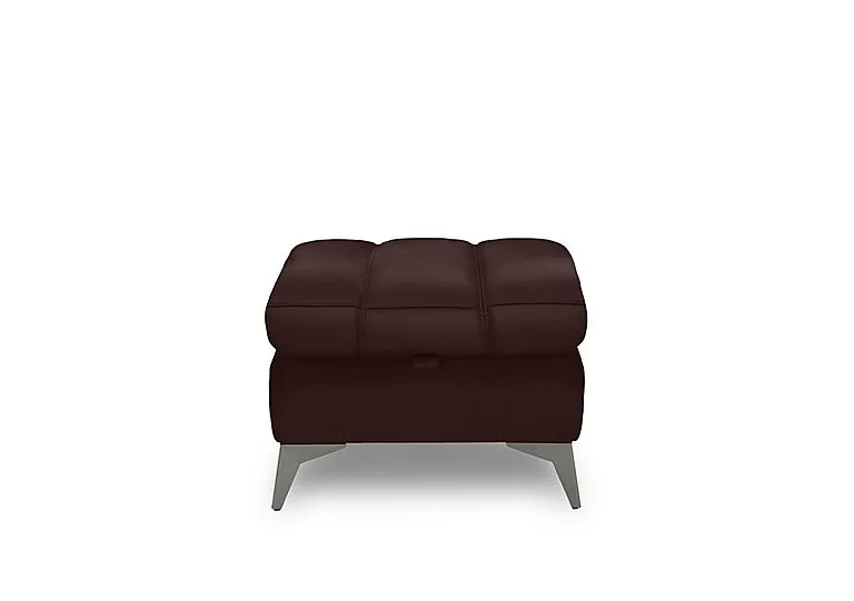 Angelo Leather Storage Footstool - Burgundy