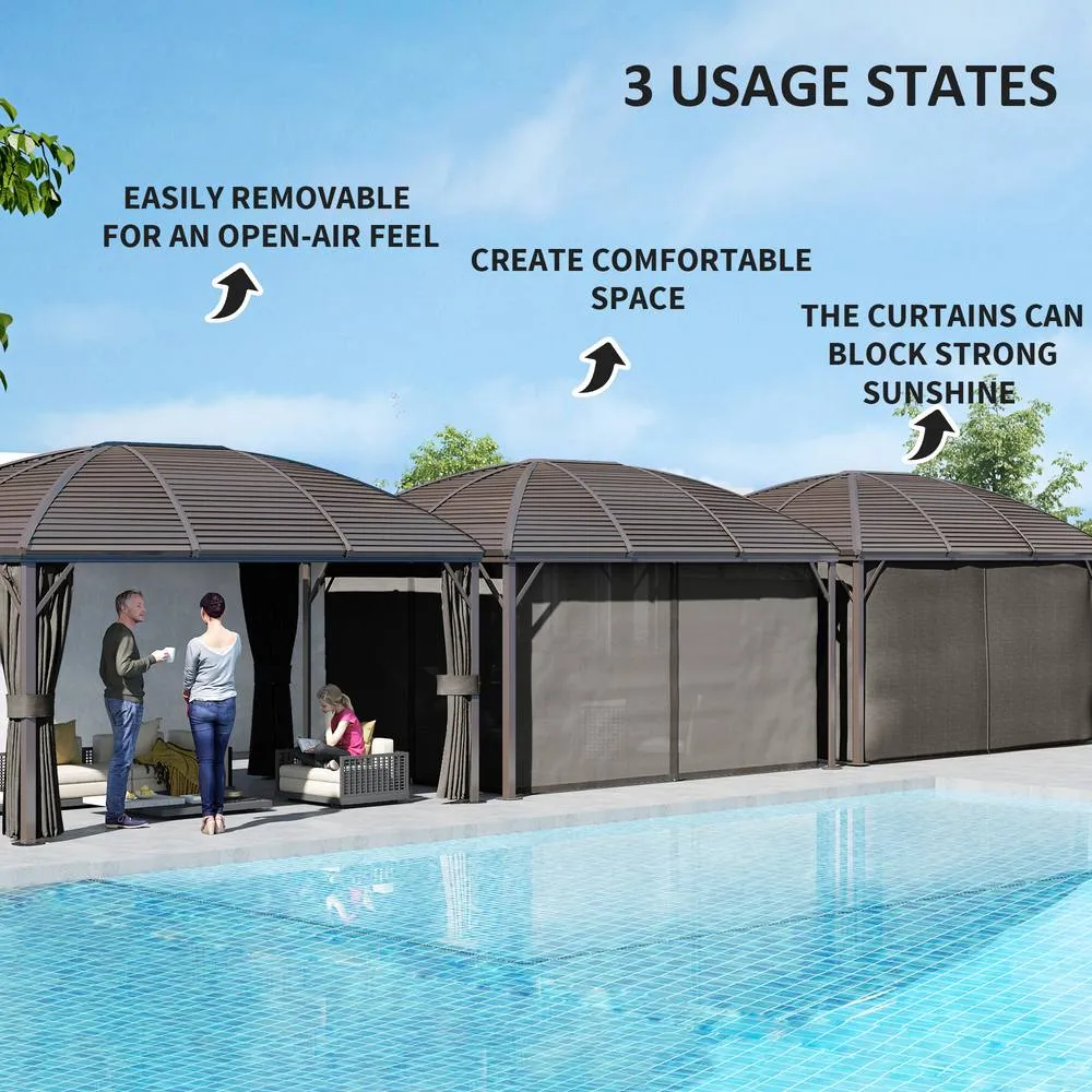 OUTSUNNY 3 x 4m Hardtop Gazebo Aluminium Garden Pavilion in Dark Grey 4