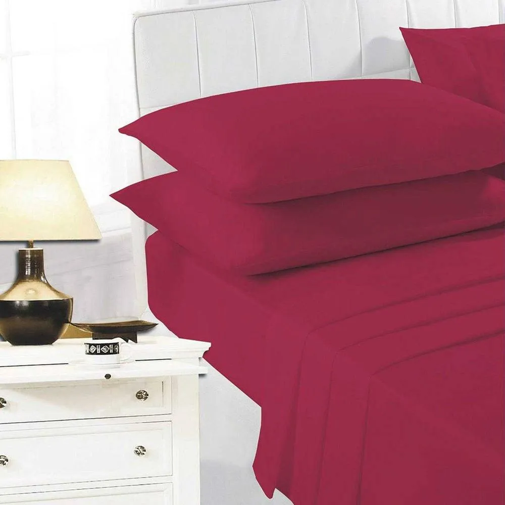K Collection Percale Percale Fitted Sheet in Red