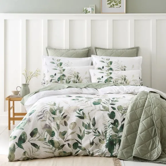 Foliage Seersucker Duvet Cover and Pillowcase Set 1