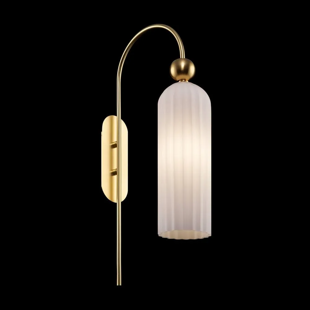 Netlighting Antic Modern Wall Lamp Gold Glass White Shade 2