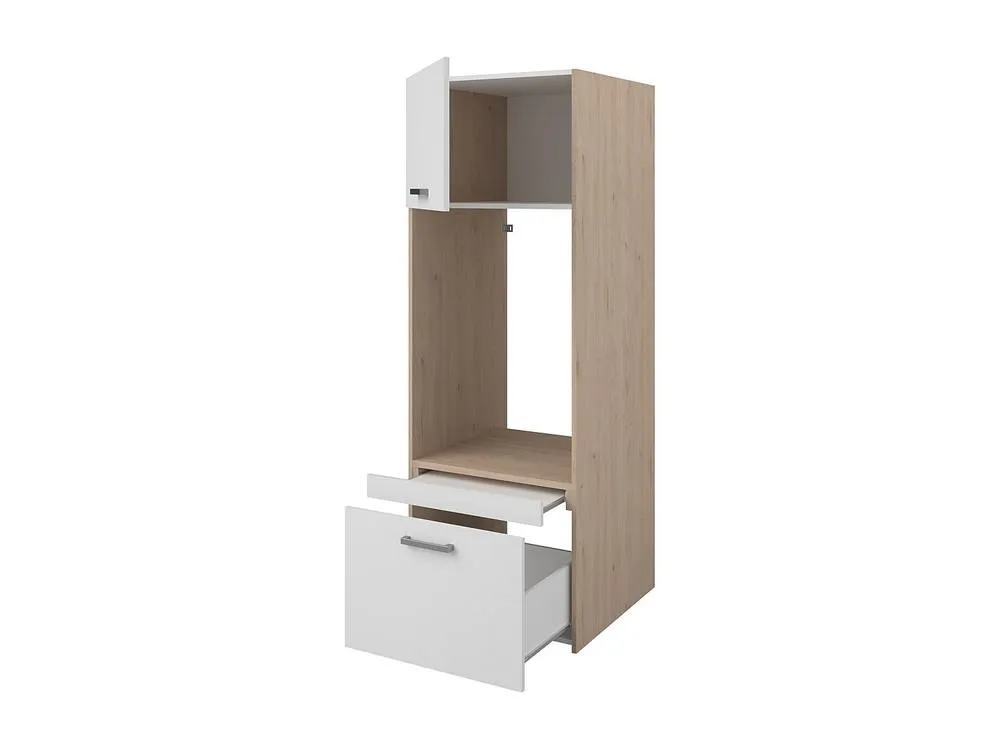 Vente-unique Washing Machine Cabinet With Cupboards & Double-Door Tower Unit - in Light Oak 6