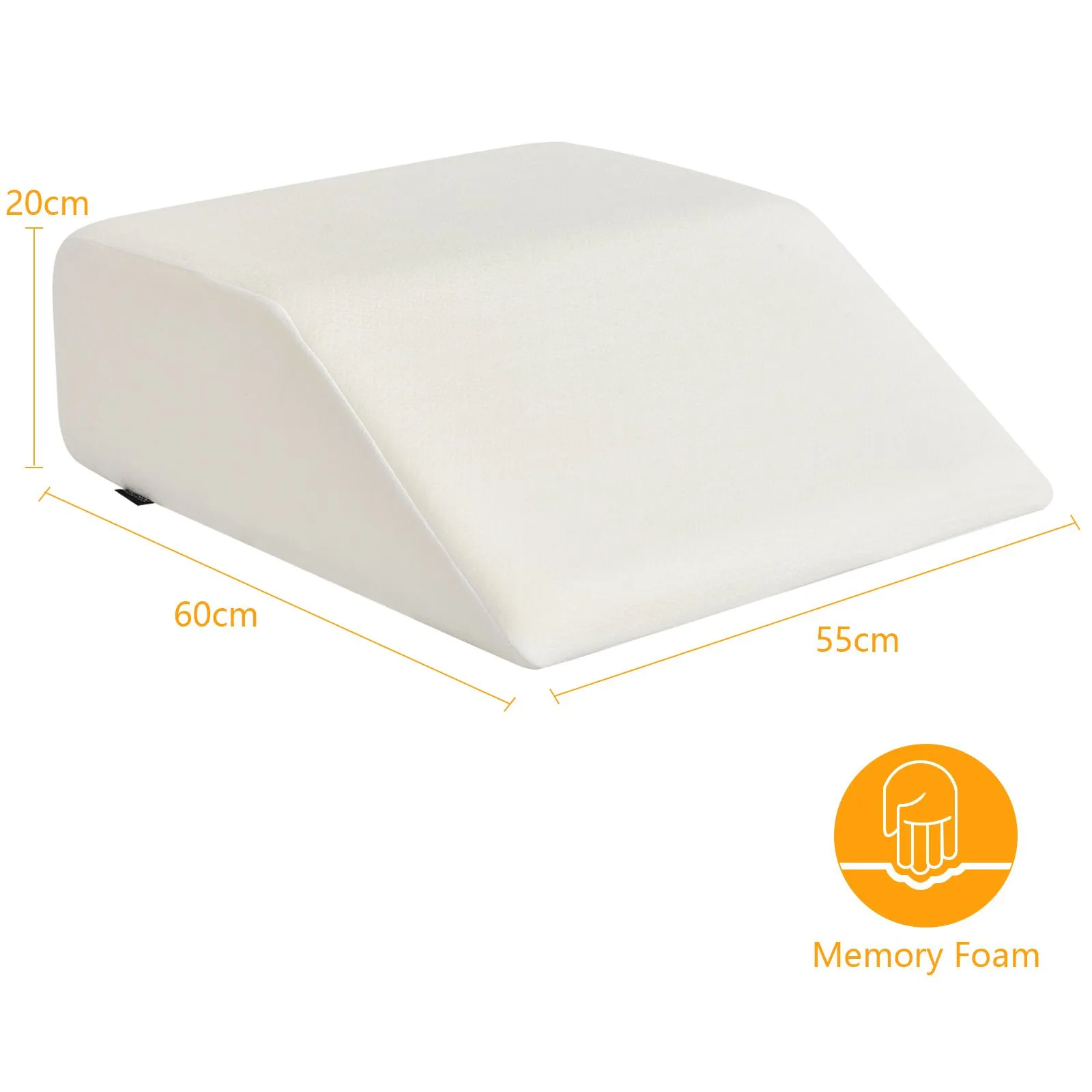 Costway Elevating Memory Foam Leg Rest Pillow Wedge Support Pillow W/ Washable Cover in White 5