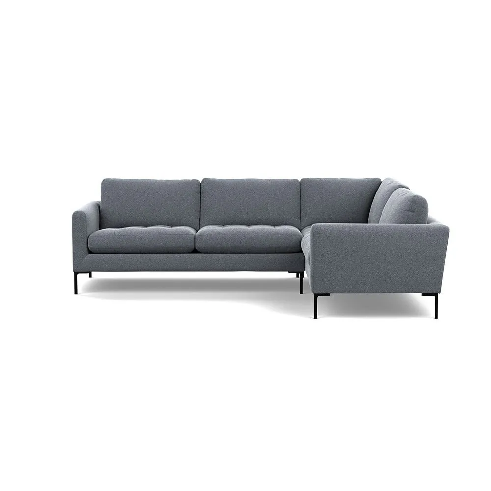 Heal's Eton Right Hand Facing Corner Sofa Textured Boucle Steel Black Feet 1