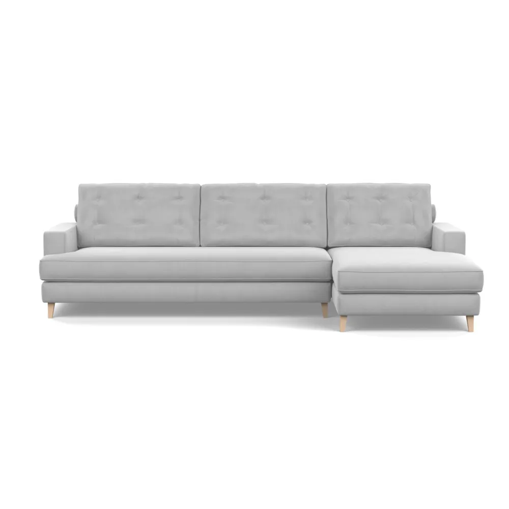 Heal's Mistral Right Hand Facing Corner Sofa Velvet Platinum Natural Feet