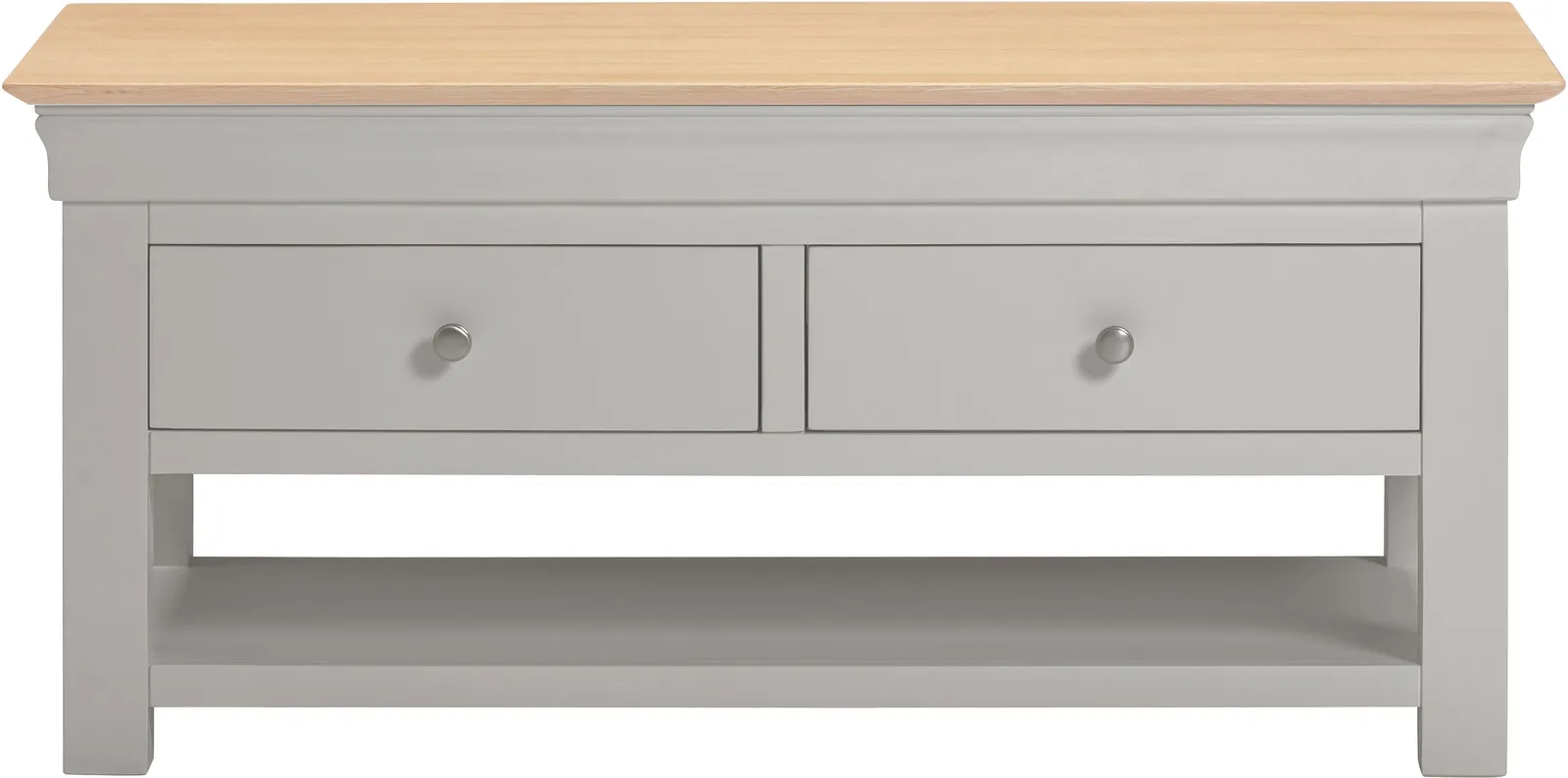 Seconique Bordeaux 2 Drawer Coffee Table (Fully Assembled) in Light Grey 4