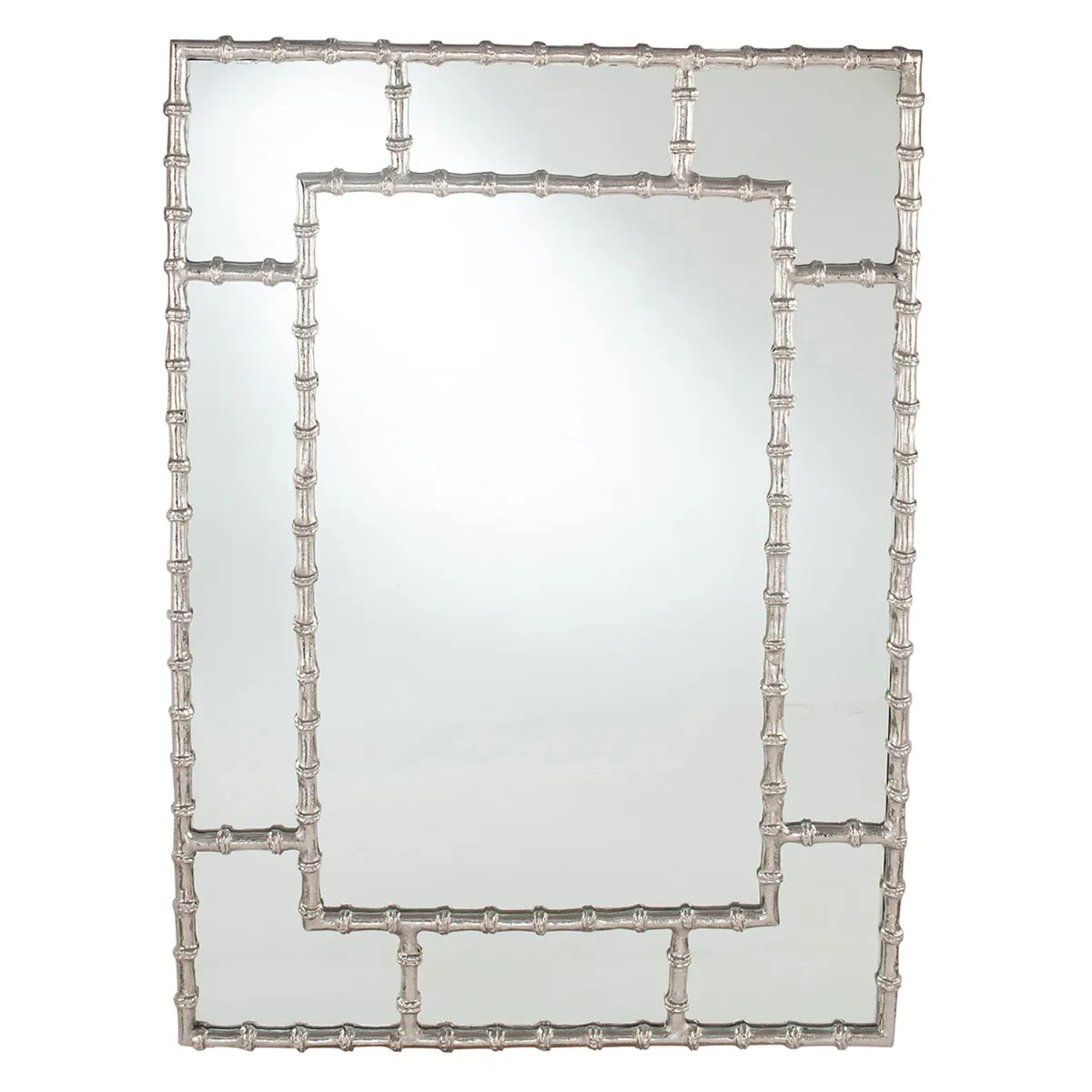 Metal Bamboo Mirror Silver