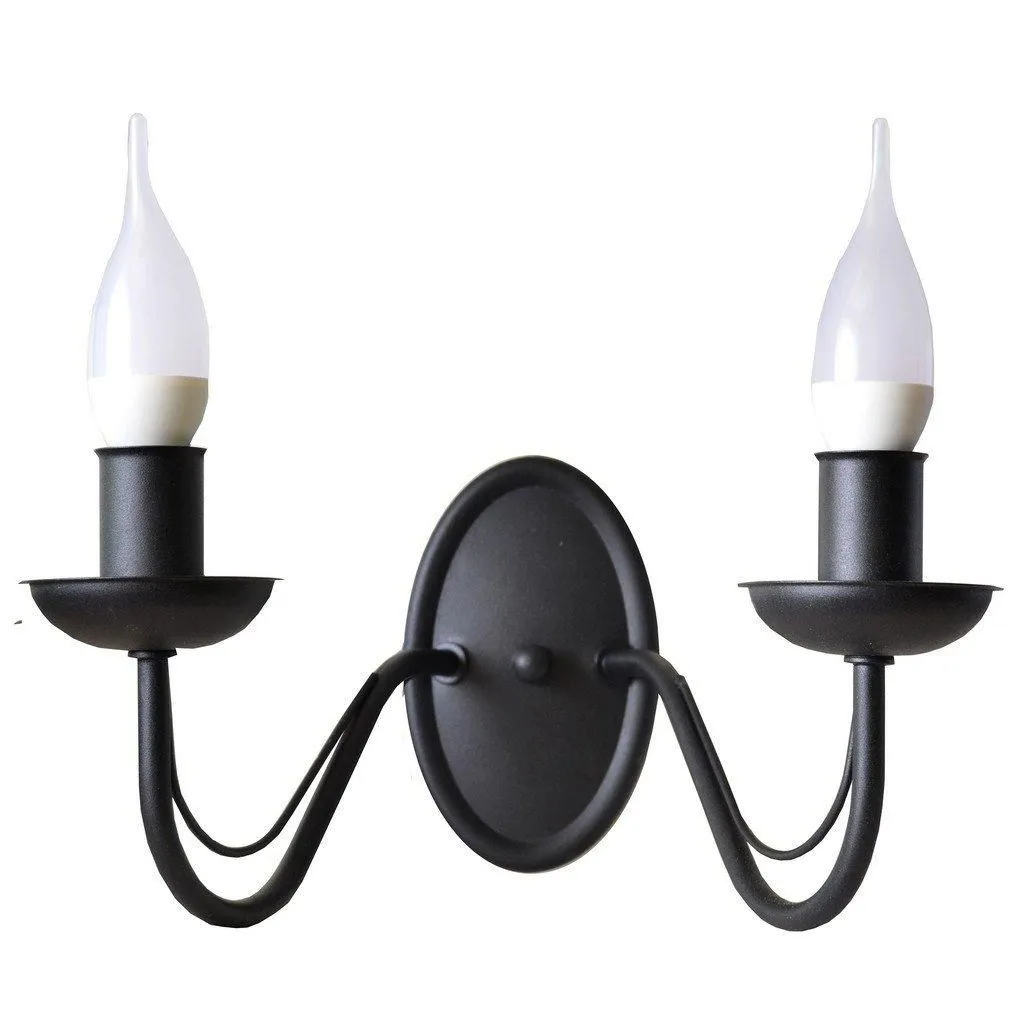 Netlighting Malbo Candle Wall Lamp Black 32cm