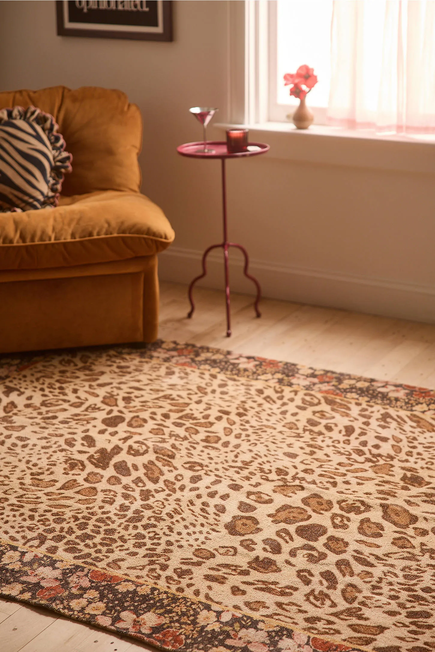 Floral Leopard 5x7ft / 150x210cm Rug - Neutral