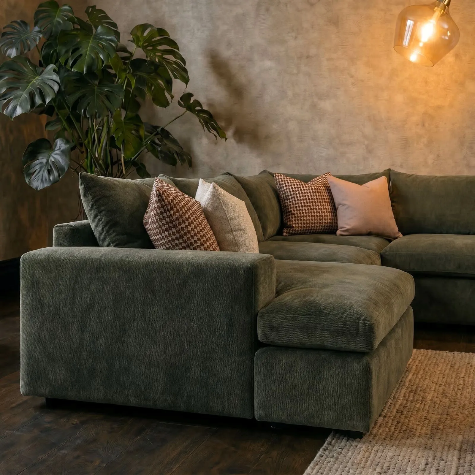 Providence Lhf Modular Corner Modular Sofa, Green Fabric | Barker & Stonehouse 4