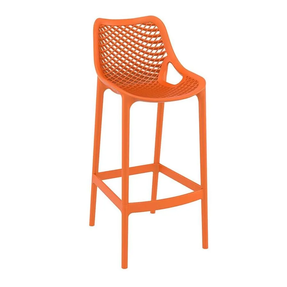 netfurniture Spyro Orange Outdoor Bar Stool 75cm - Glass Fibre Reinforced
