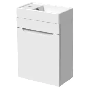 Wickes Malmo Gloss White J Pull Wall Hung Vanity Unit - 580 x 400mm