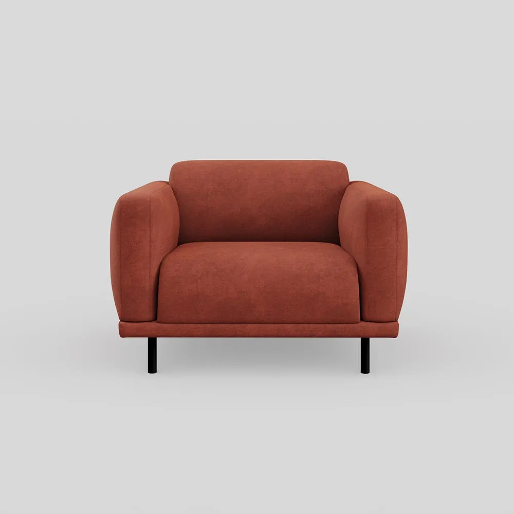 Heal's Harri Armchair Smart Luxe Velvet Tawny