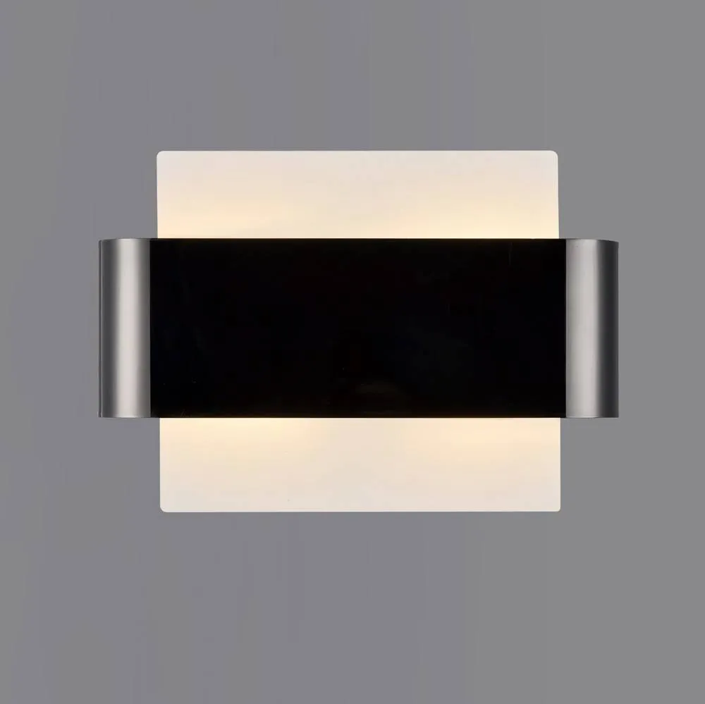 Netlighting Damo Flush Wall Light 2 Light G9 White Base Black Chrome Centre Band 2