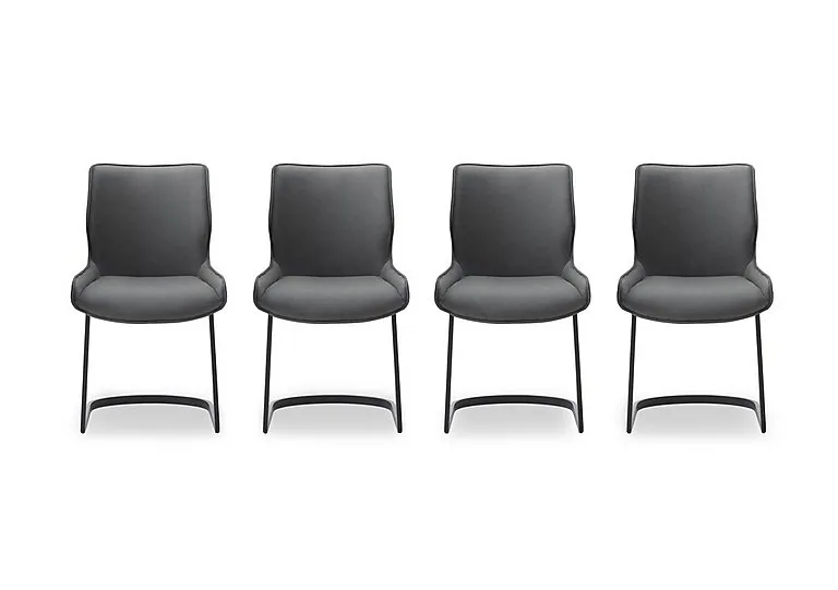 Cupra Set of 4 Dining Chairs - Charcoal