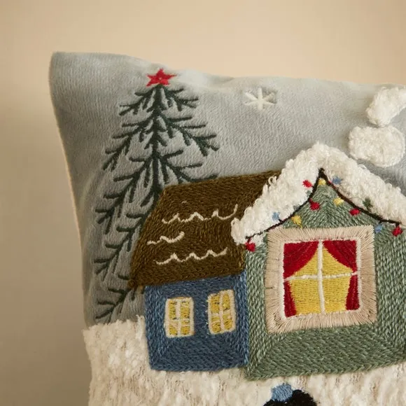 Christmas Scene Rectangle Cushion 3