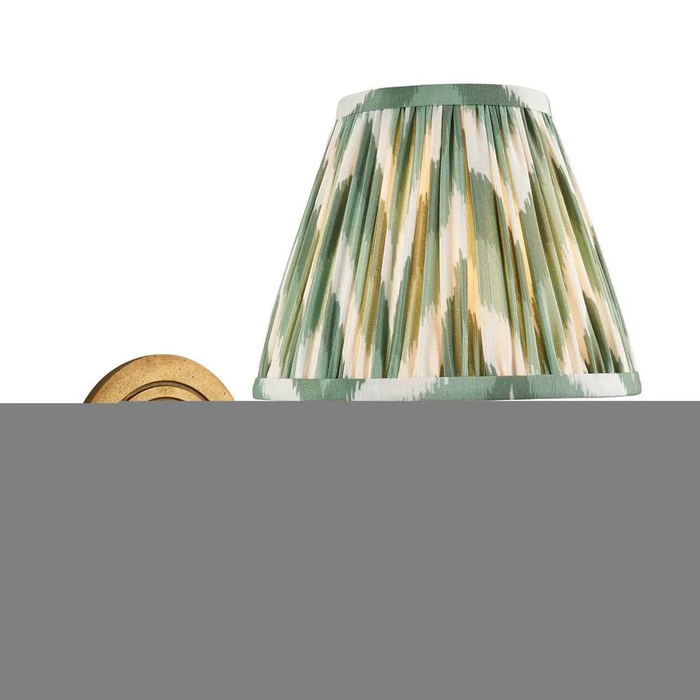 Netlighting Ripple Curve & Zigzag 16cm Wall Lamp Antique Brass Cotswold Green in Gold