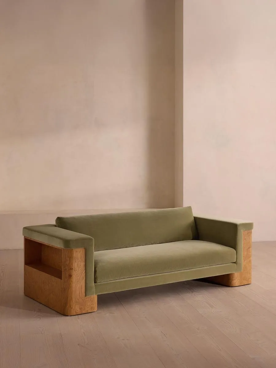 Linden Sofa, Three Seater, Velvet, Lichen