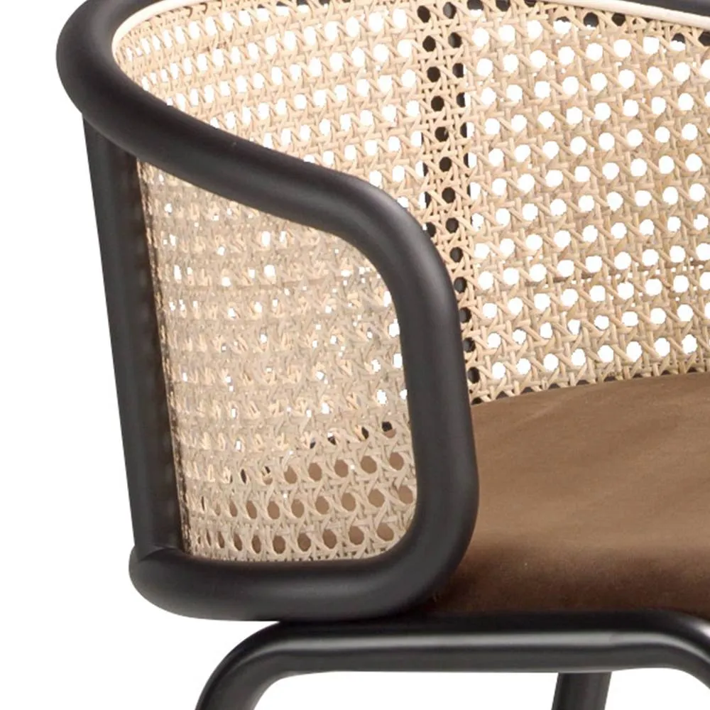 Angel Cerda Rattan Back Brown Velvet Stool 515095 cm 5