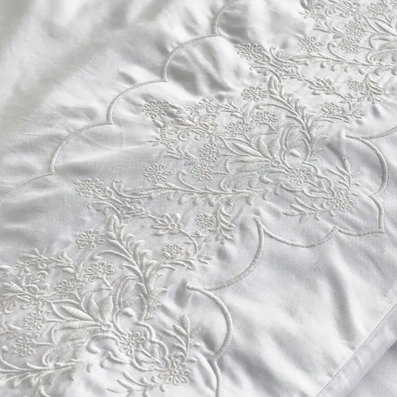 Dorma Coleton Broderie 100% Cotton Duvet Cover & Pillowcase Set 2