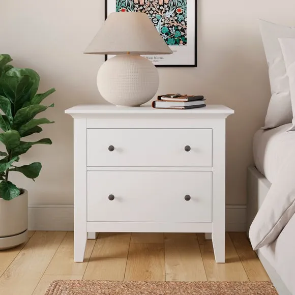 Lynton 2 Drawer Wide Bedside Table 1