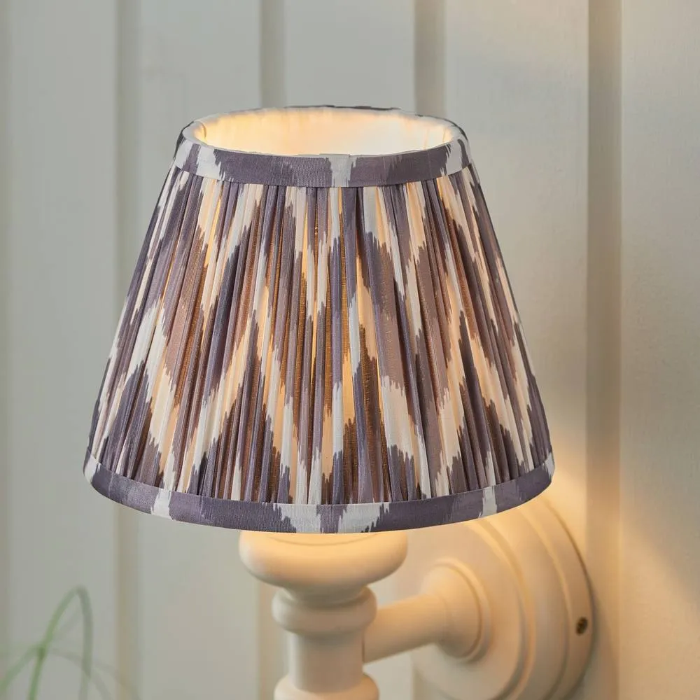 Netlighting Carnaby Almond White Wall Light Grey Fabric Zigzag Shade 20cm B22 4